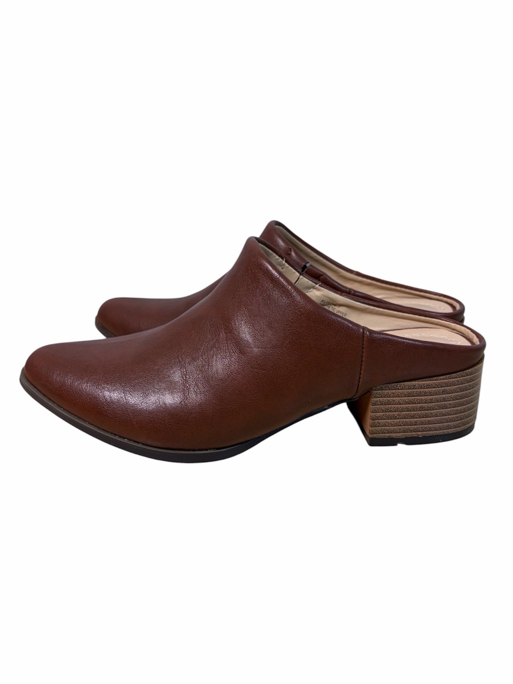 Chase + Chloe Alison Brown Pointed Toe Block Heel Mules Size 5.5